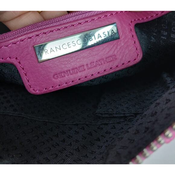 Francesco Biasia Pink Soft Leather Shoulder Bag Silver Hardware - Picture 7 of 9